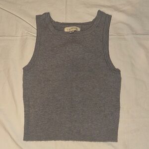 L.A. HEARTS Gray Ribbed Tank